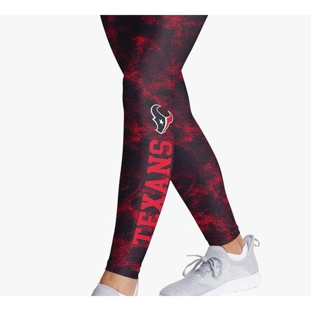 FOCO NFL Houston Texans Team Color Cloud Leggings Size M New With Tags